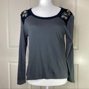 Zara **FLAW* gem & studded top